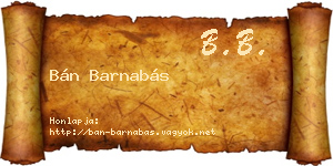 Bán Barnabás névjegykártya