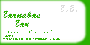 barnabas ban business card